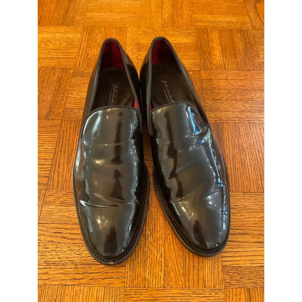 Johnston & Murphy Gavney Slip-On Loafer in Black Patent size 10.5